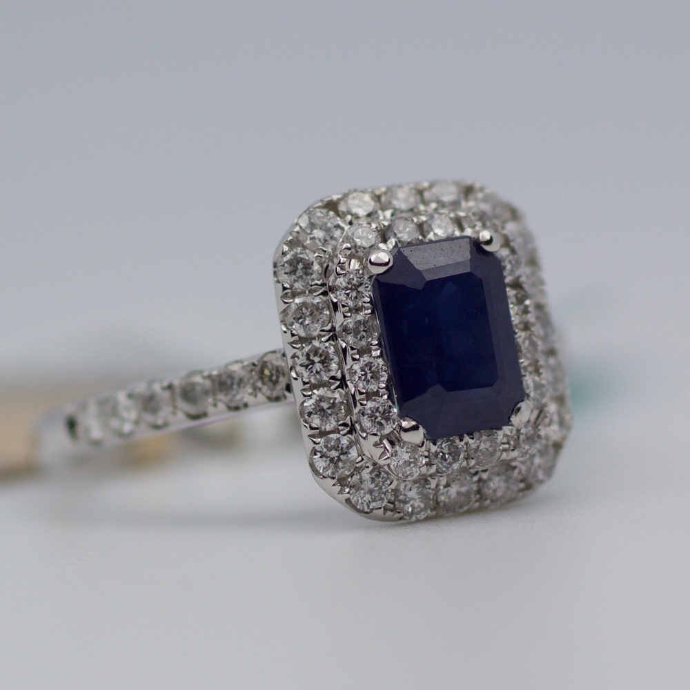 BH EFFY 14k White Gold Sapphire And Diamond Ring